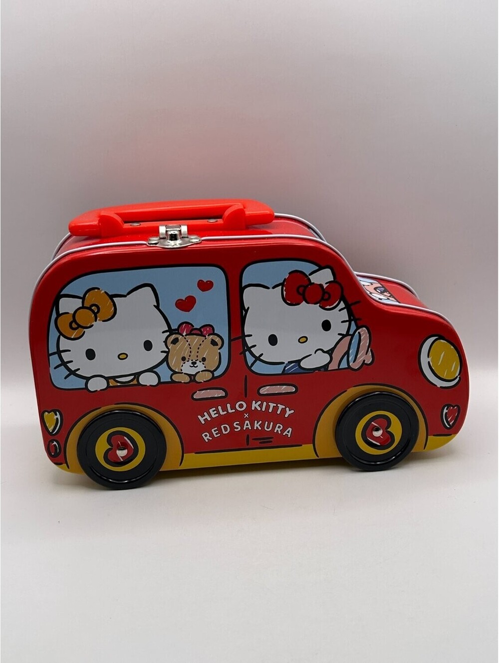 Sanrio Hello Kitty X Redsakura Red Sakura Car Tin Lunch Box Container Metal